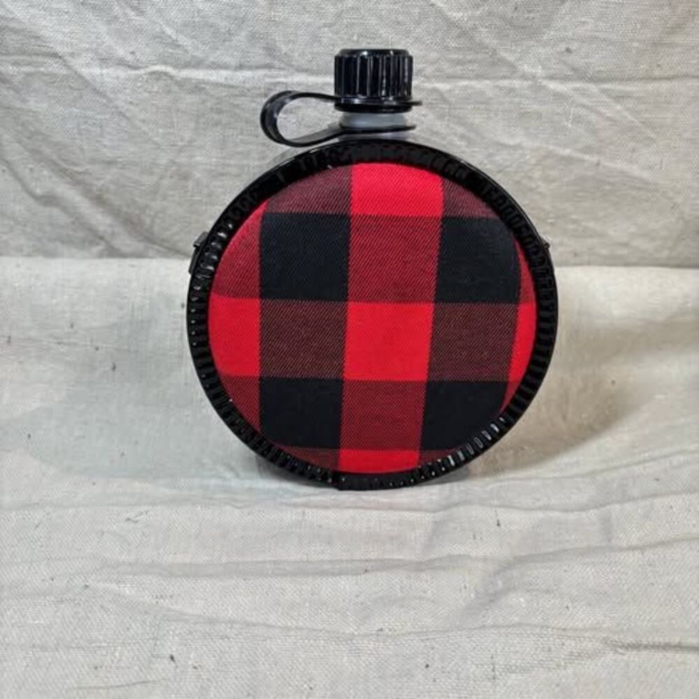 Ozark Trail 22 oz Water Canteen Round Plaid No Strap Camping